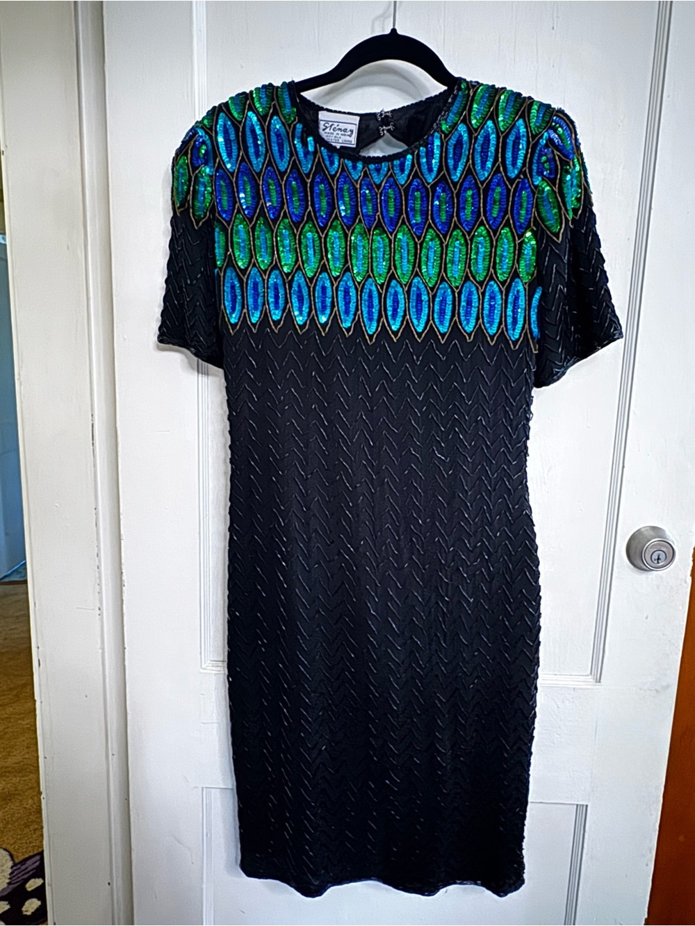 Vintage sequin embellished cocktail dress